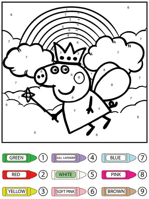 Cute Peppa Pig Color by Number