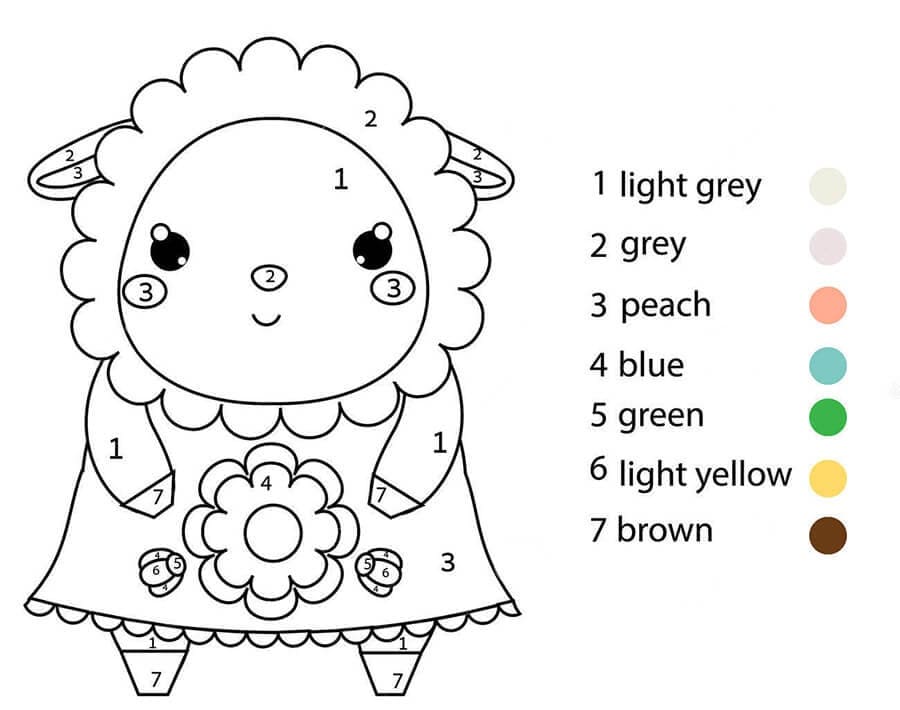 Cute Sheep Color By Number