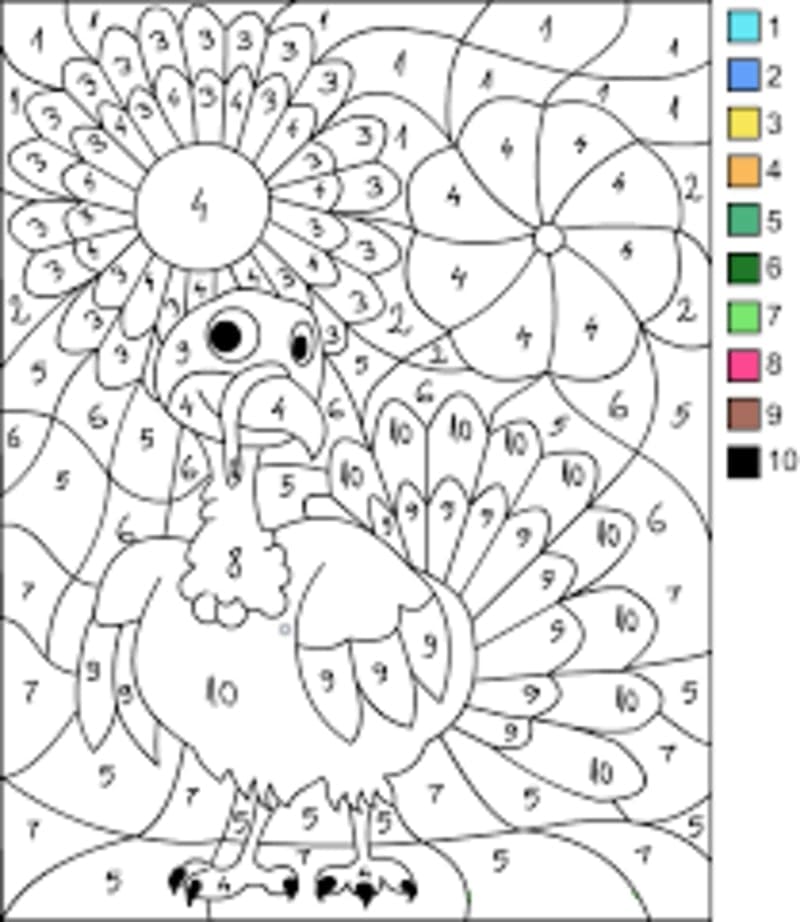 Cute Turkey Color By Number