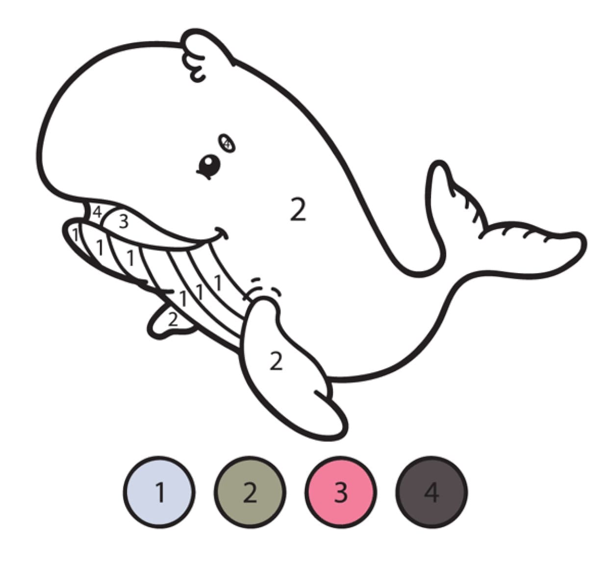 Cute Whale Color By Number