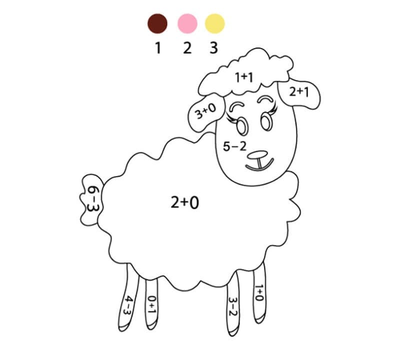 Easy Sheep Color By Number