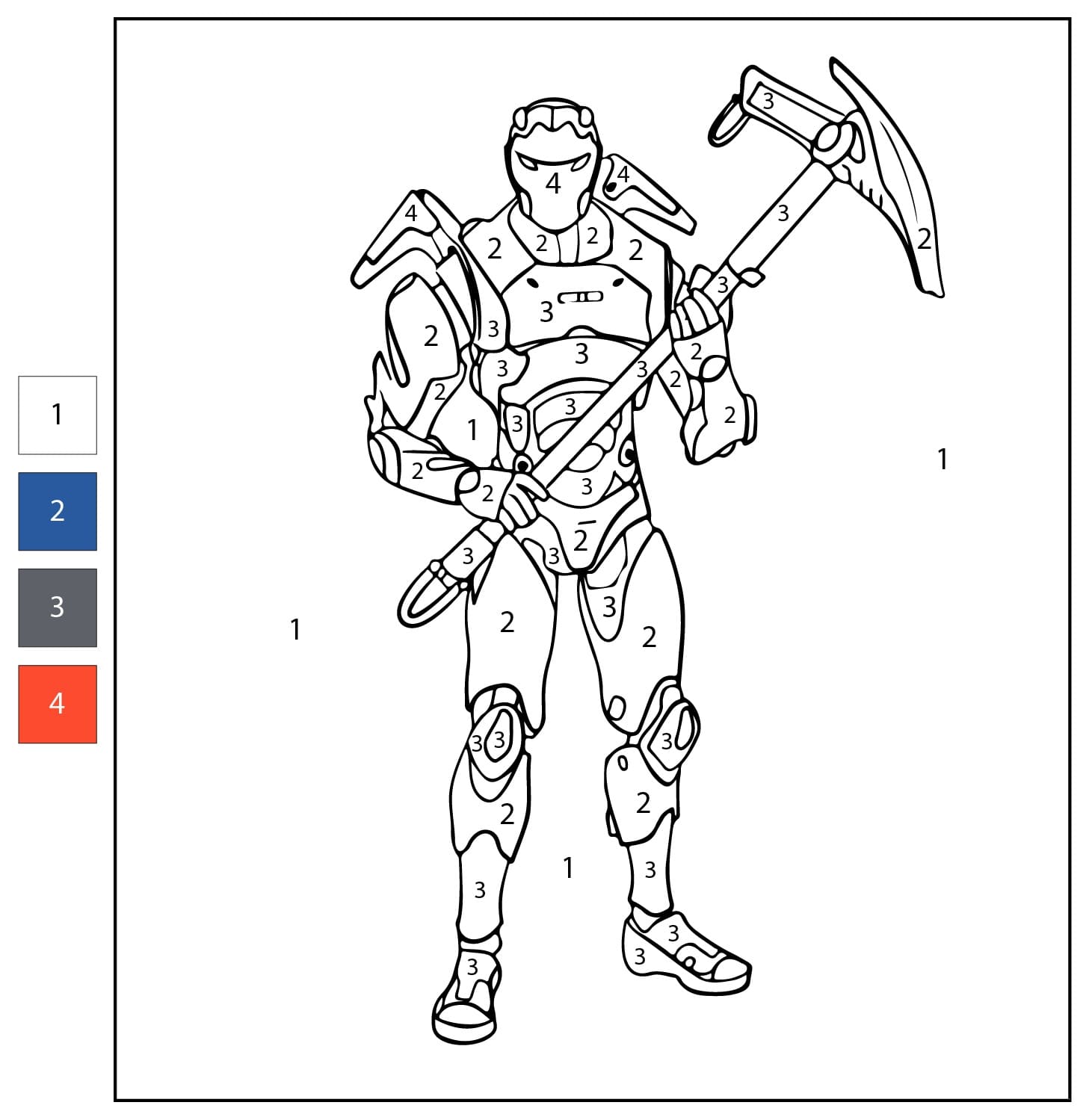 Fortnite Color By Number Worksheet 04