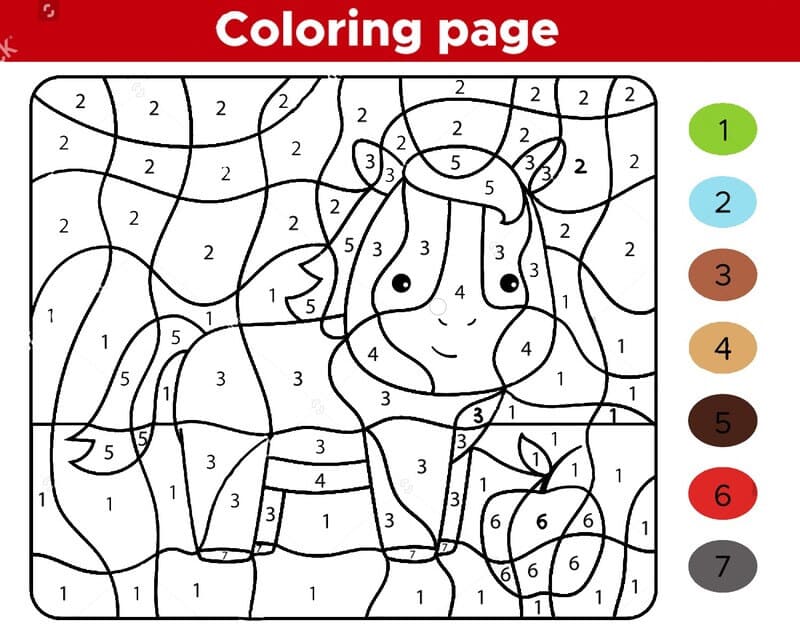 Free Horse Color By Number