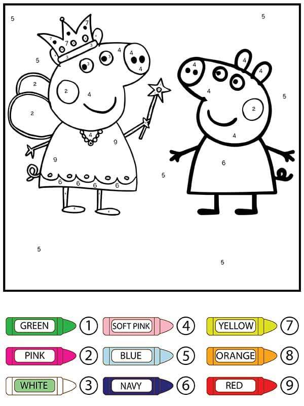 Free Peppa Pig Color by Number