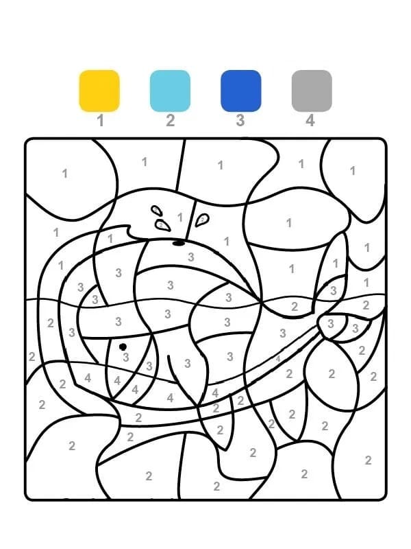 Free Whale Color By Number