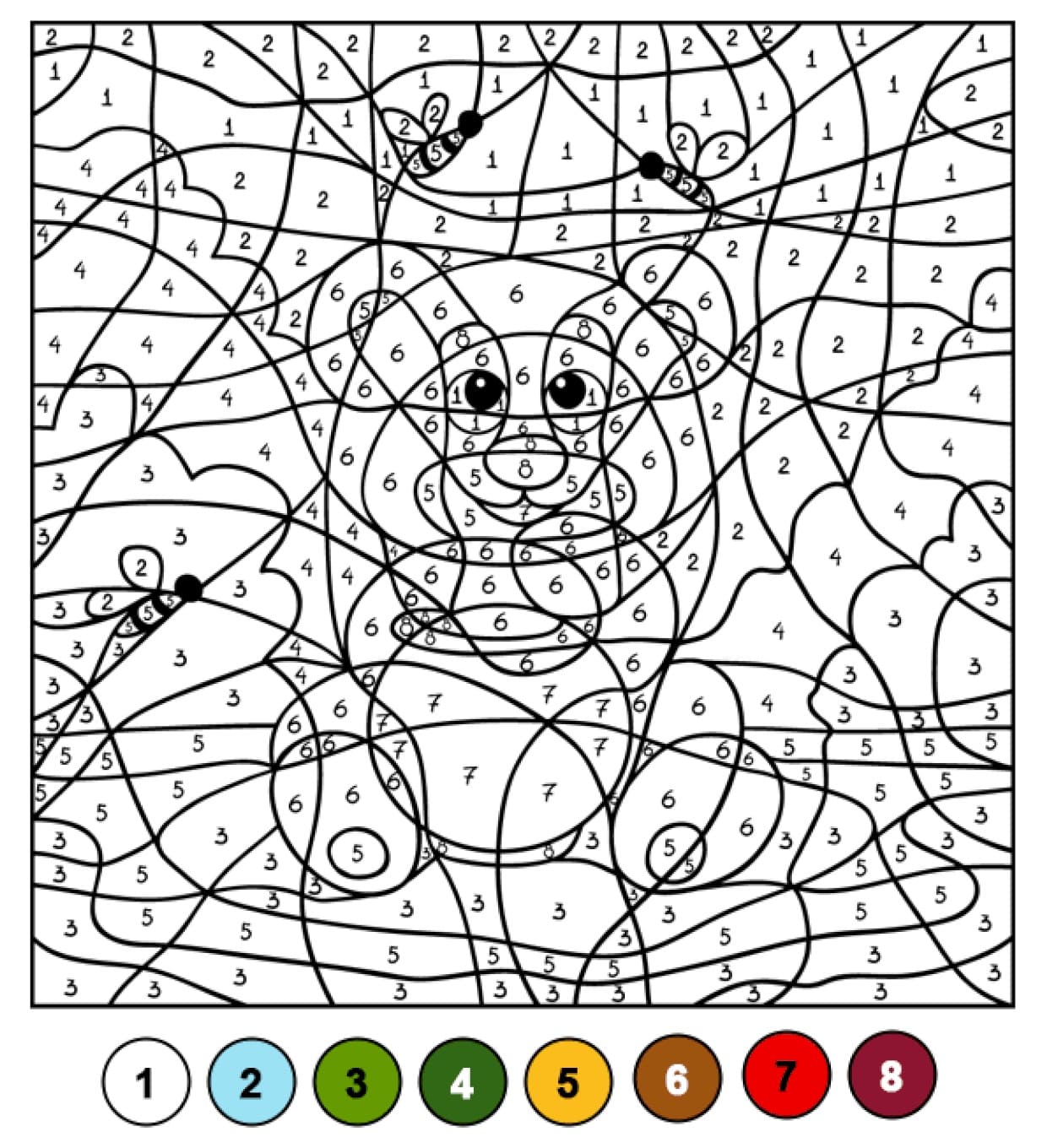 Happy Bear Color By Number