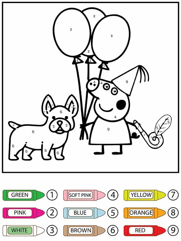 Peppa Pig Color by Number For Kids