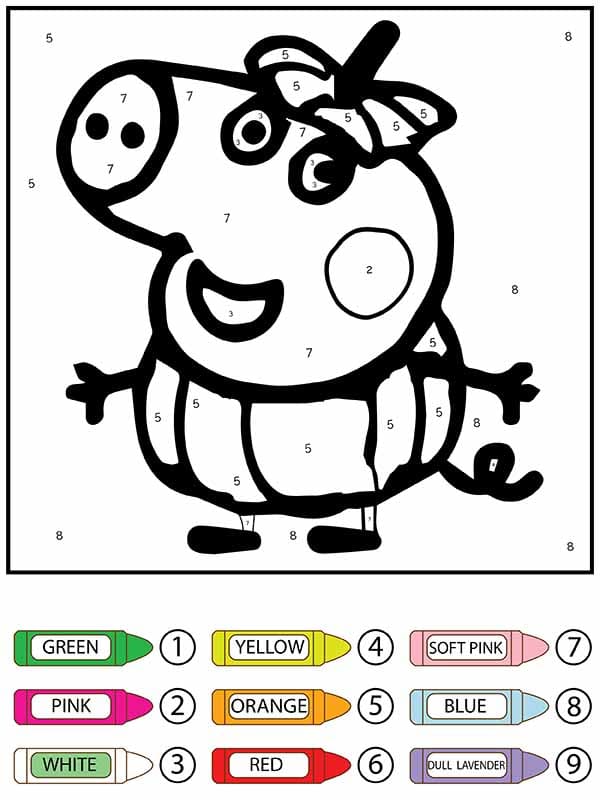 Peppa Pig Color by Number Printable