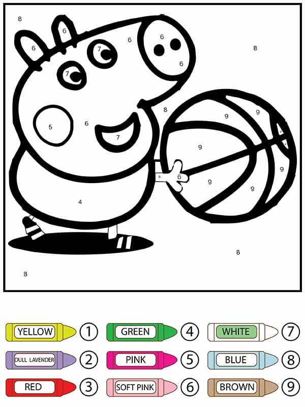 Peppa Pig Color by Number Worksheet 01