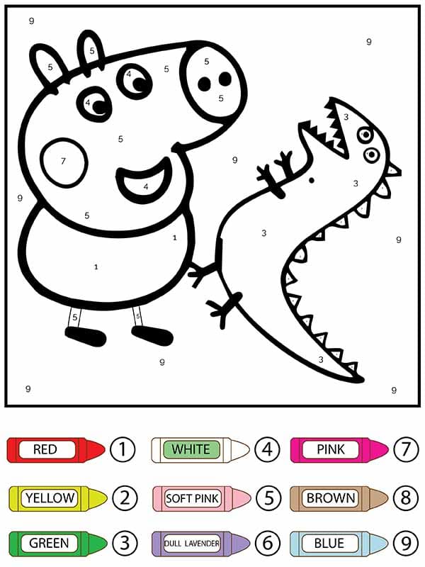 Peppa Pig Color by Number Worksheet 02