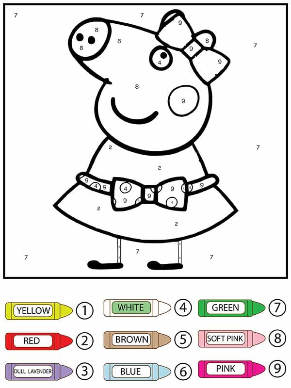 Peppa Pig Color by Number Worksheet 03