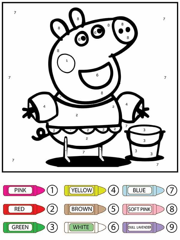 Peppa Pig Color by Number Worksheet 04