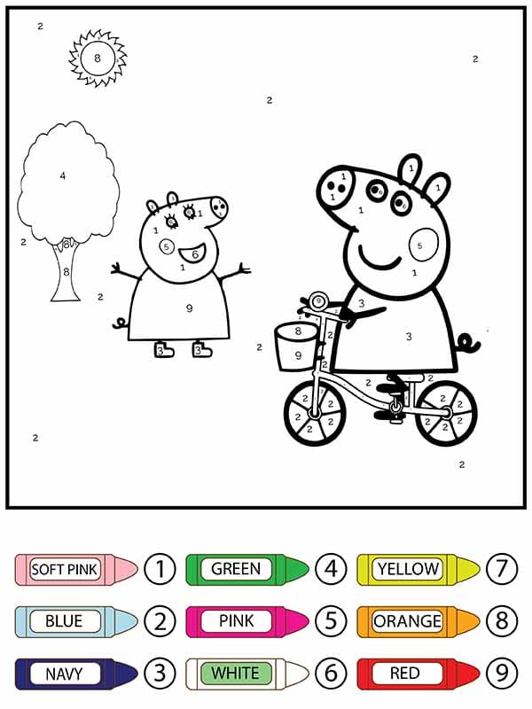 Printable Peppa Pig Color by Number