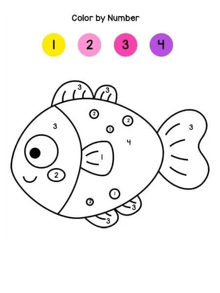 Printable Rainbow Fish Color By Number