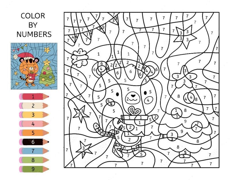 Printable Tiger Color By Number