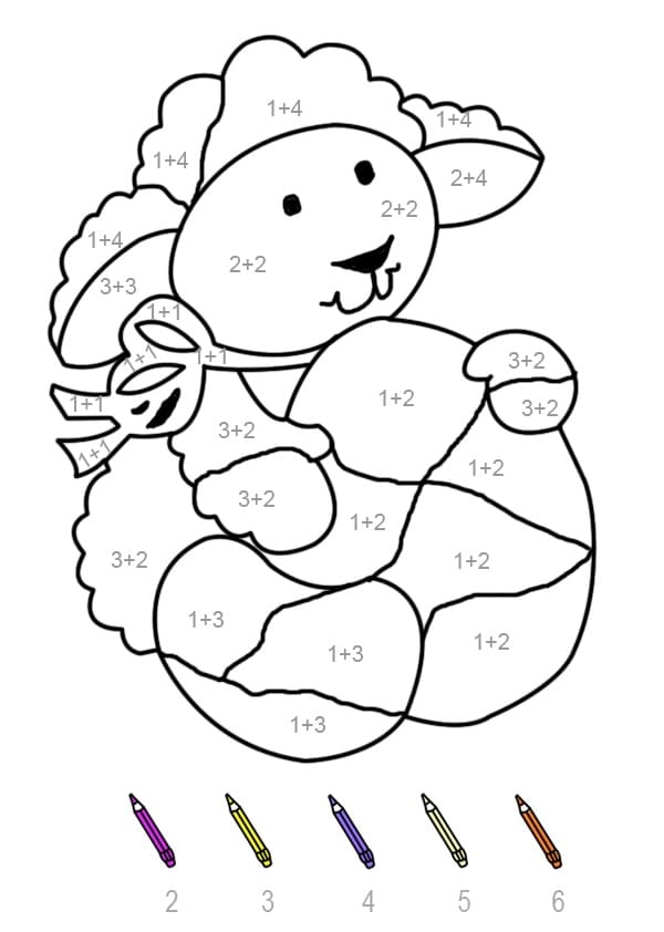 Sheep Color By Number Worksheet 05