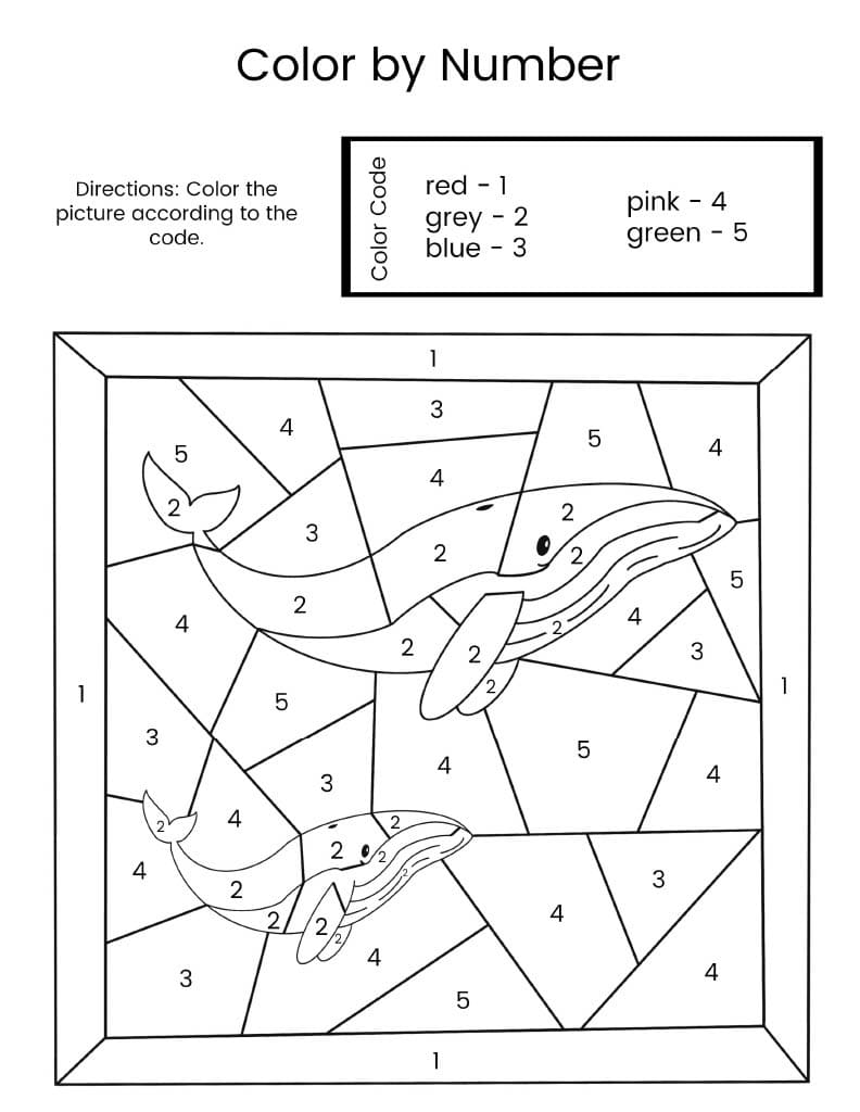 Whales Color By Number