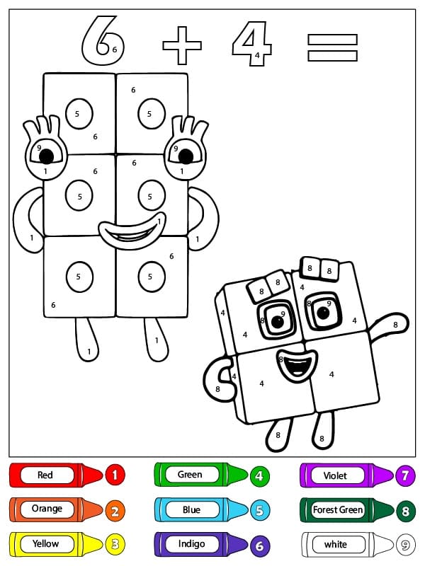 Free Numberblocks Color by Number