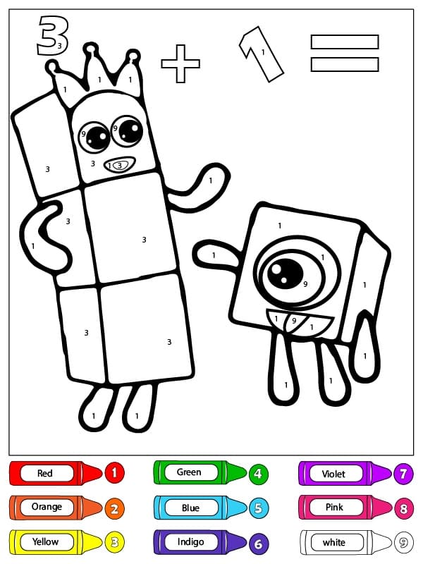 Numberblocks Color by Number Printable