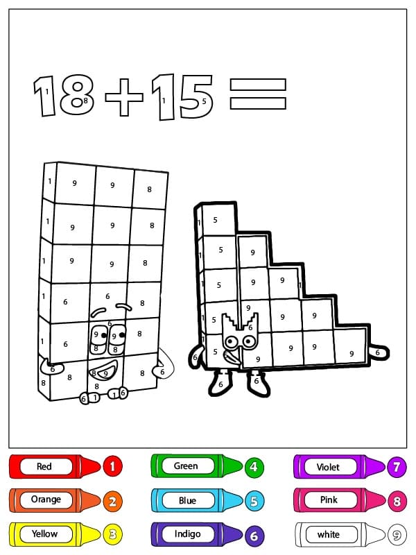 Numberblocks Color by Number Worksheet 02