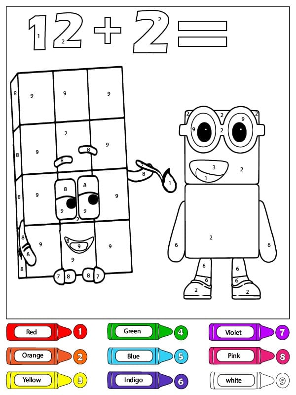 Numberblocks Color by Number Worksheet 03