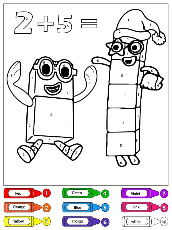 Numberblocks Color by Number Worksheet