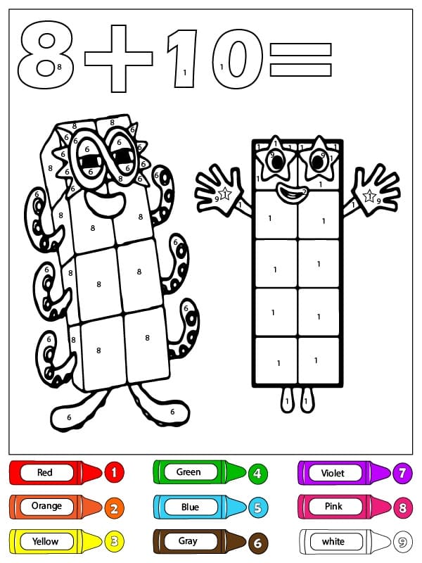 Printable Numberblocks Color by Number